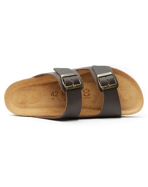 Mules en Cuir Alberto marron
