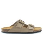 Mules en Velours de Cuir Alberto taupe