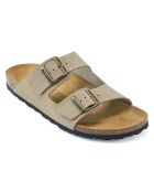 Mules en Velours de Cuir Alberto taupe