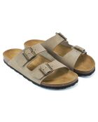 Mules en Velours de Cuir Alberto taupe