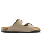 Mules en Velours de Cuir Alberto taupe