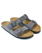 Mules en Velours de Cuir Alberto grises