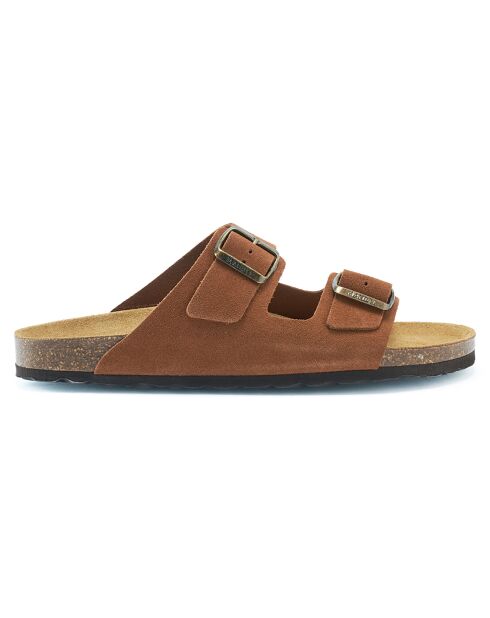 Mules en Velours de Cuir Alberto marron