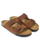 Mules en Velours de Cuir Alberto marron