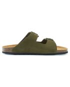 Mules en Velours de Cuir Alberto vertes