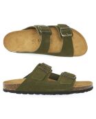 Mules en Velours de Cuir Alberto vertes