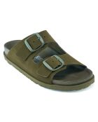 Mules en Velours de Cuir Ana vertes
