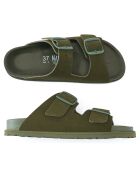 Mules en Velours de Cuir Ana vertes