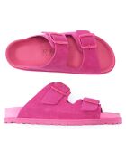 Mules en Velours de Cuir Ana fuchsia