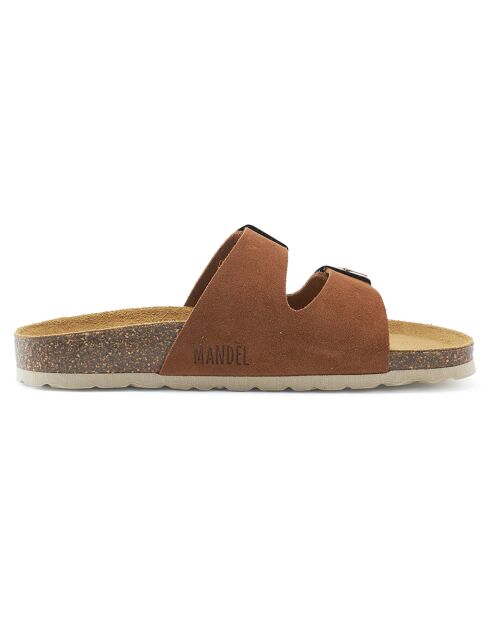 Mules en Velours de Cuir Gema marron