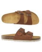 Mules en Velours de Cuir Gema marron