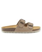 Mules en Velours de Cuir Gema taupe