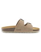 Mules en Velours de Cuir Gema taupe