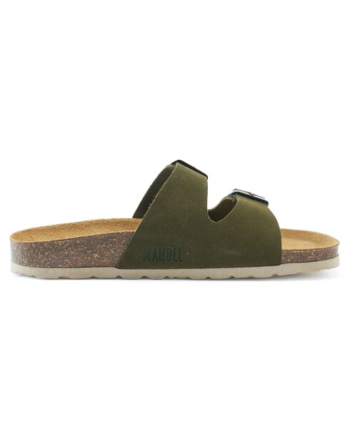 Mules en Velours de Cuir Gema vertes