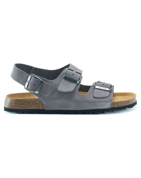 Sandales en Velours de Cuir Carlos grises