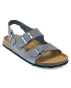 Sandales en Velours de Cuir Carlos grises