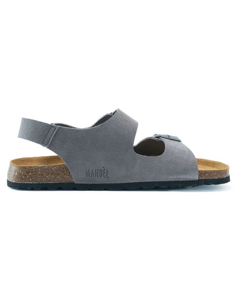 Sandales en Velours de Cuir Carlos grises
