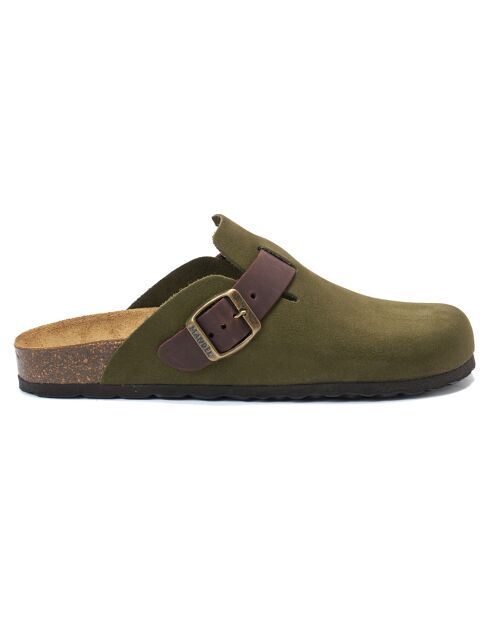 Sabots en Velours de Cuir Noé vertes