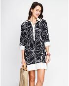 Robe en Lin mélangé Rose noire