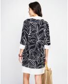 Robe en Lin mélangé Rose noire