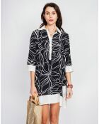 Robe en Lin mélangé Rose noire