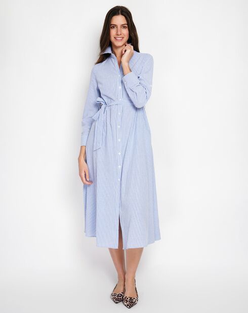 Robe en Lin mélangé Yasmine bleu jeans