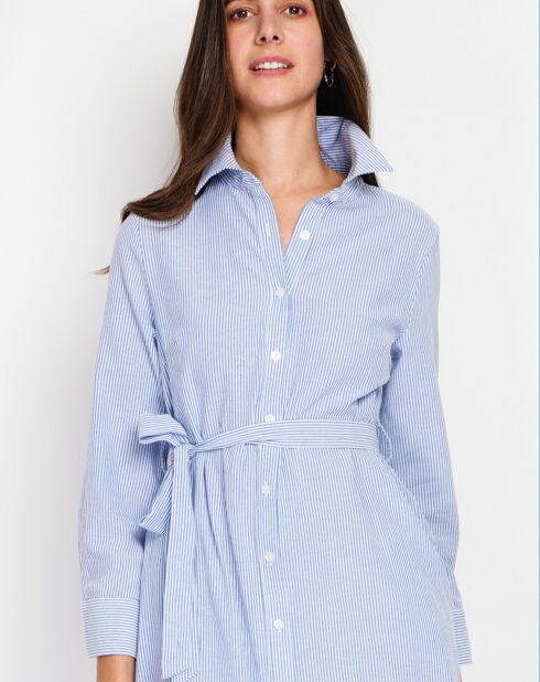 Robe en Lin mélangé Yasmine bleu jeans