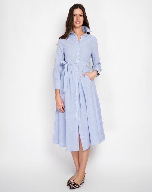 Robe en Lin mélangé Yasmine bleu jeans