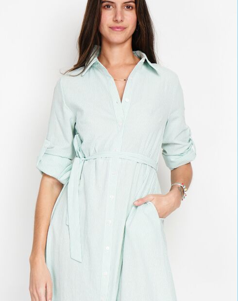 Robe en Lin mélangé Yasmine jade