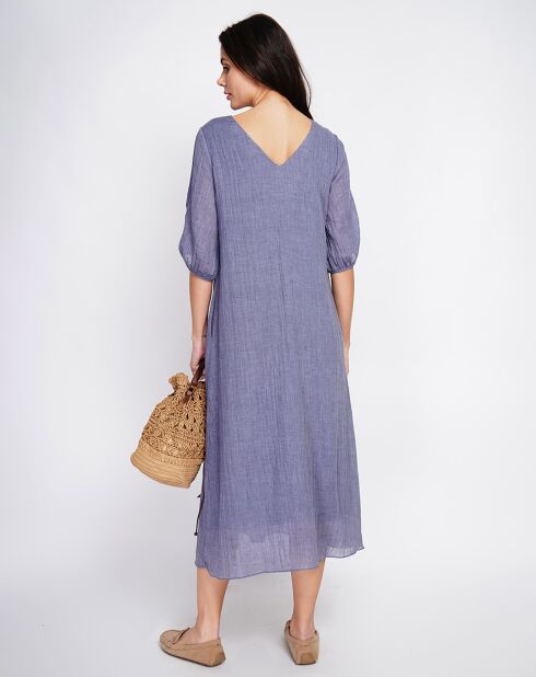 Robe 100% Lin Julia bleu jeans