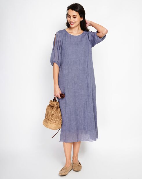 Robe 100% Lin Julia bleu jeans