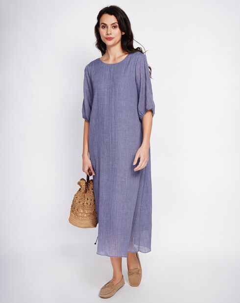 Robe 100% Lin Julia bleu jeans