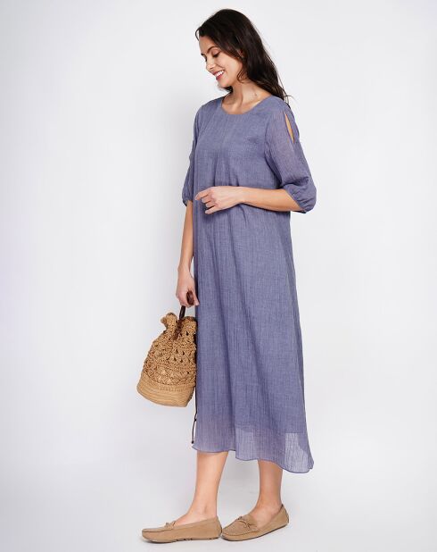 Robe 100% Lin Julia bleu jeans