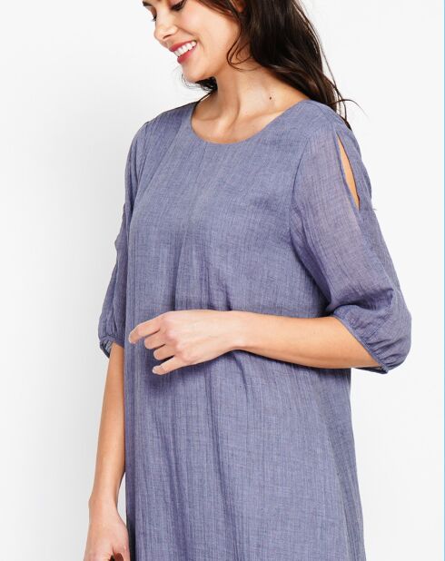 Robe 100% Lin Julia bleu jeans