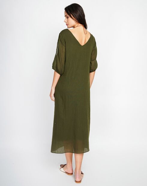 Robe 100% Lin Julia kaki claire