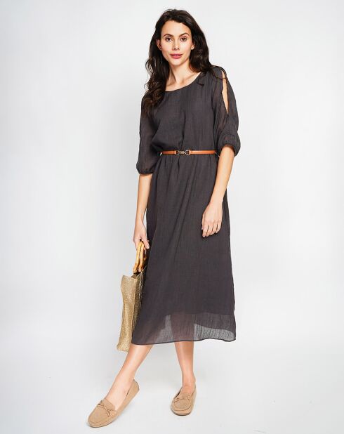 Robe 100% Lin Julia noire