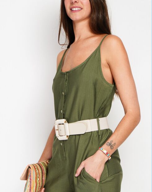 Salopette en Lin mélangé Sofia kaki