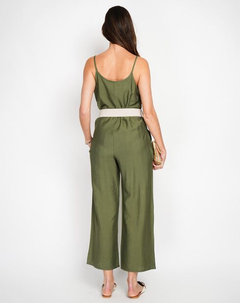 Salopette en Lin mélangé Sofia kaki