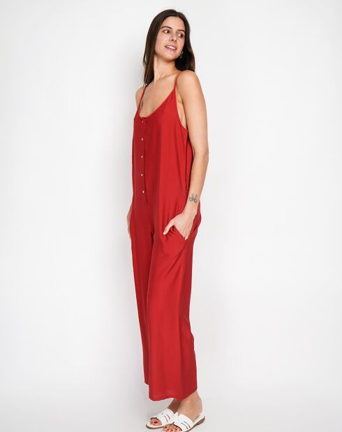 Salopette en Lin mélangé Sofia rouge