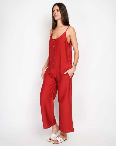 Salopette en Lin mélangé Sofia rouge