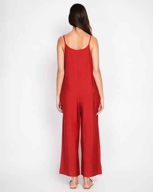 Salopette en Lin mélangé Sofia rouge