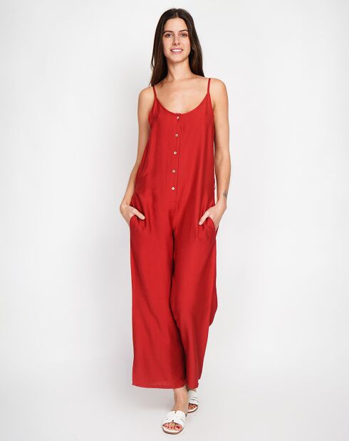 Salopette en Lin mélangé Sofia rouge