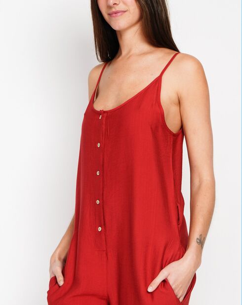 Salopette en Lin mélangé Sofia rouge