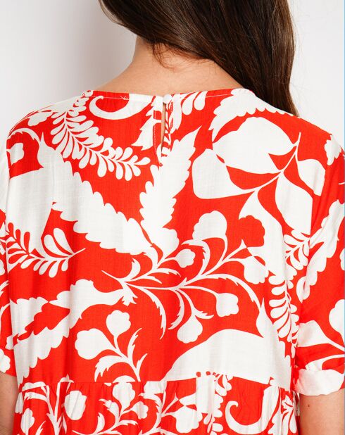 Robe en Lin mélangé Albane rouge