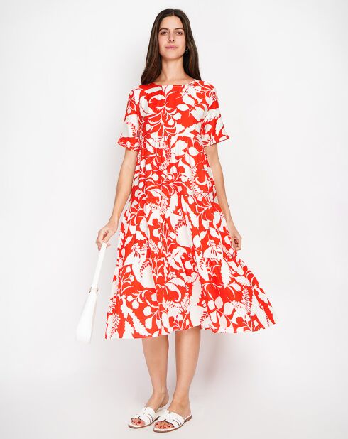 Robe en Lin mélangé Albane rouge