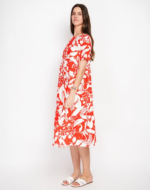 Robe en Lin mélangé Albane rouge