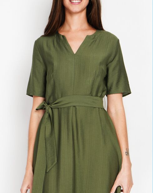 Robe en Lin mélangé Charlotte kaki