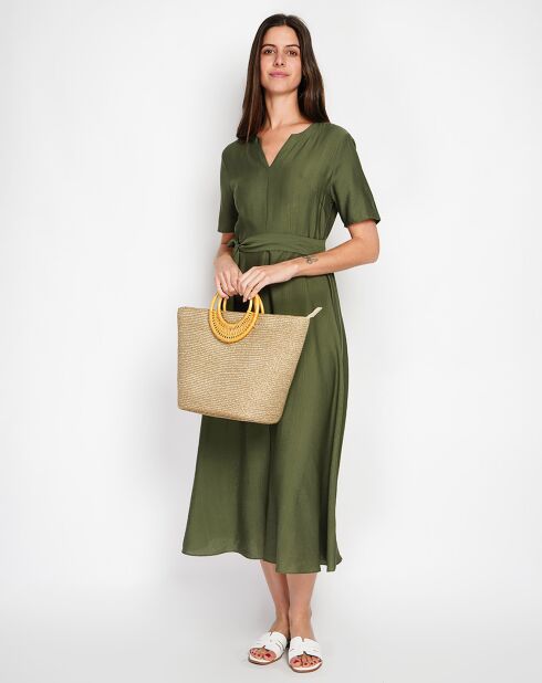 Robe en Lin mélangé Charlotte kaki
