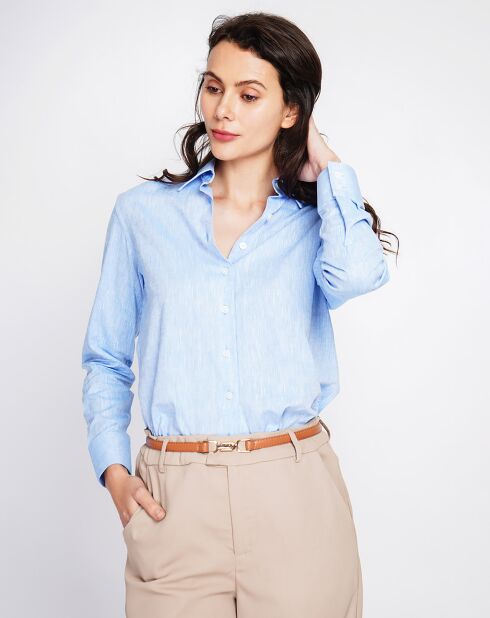 Chemise 100% Lin Maria azur