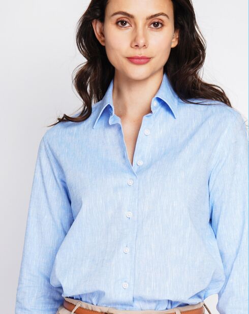 Chemise 100% Lin Maria azur
